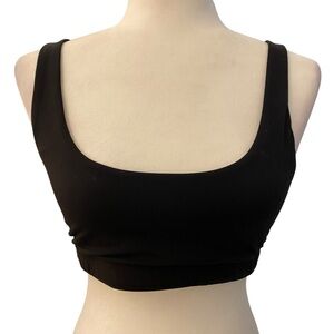 Vuori Daily Bra Womens Medium Black Double Scoop Medium Support Wicking Stretch